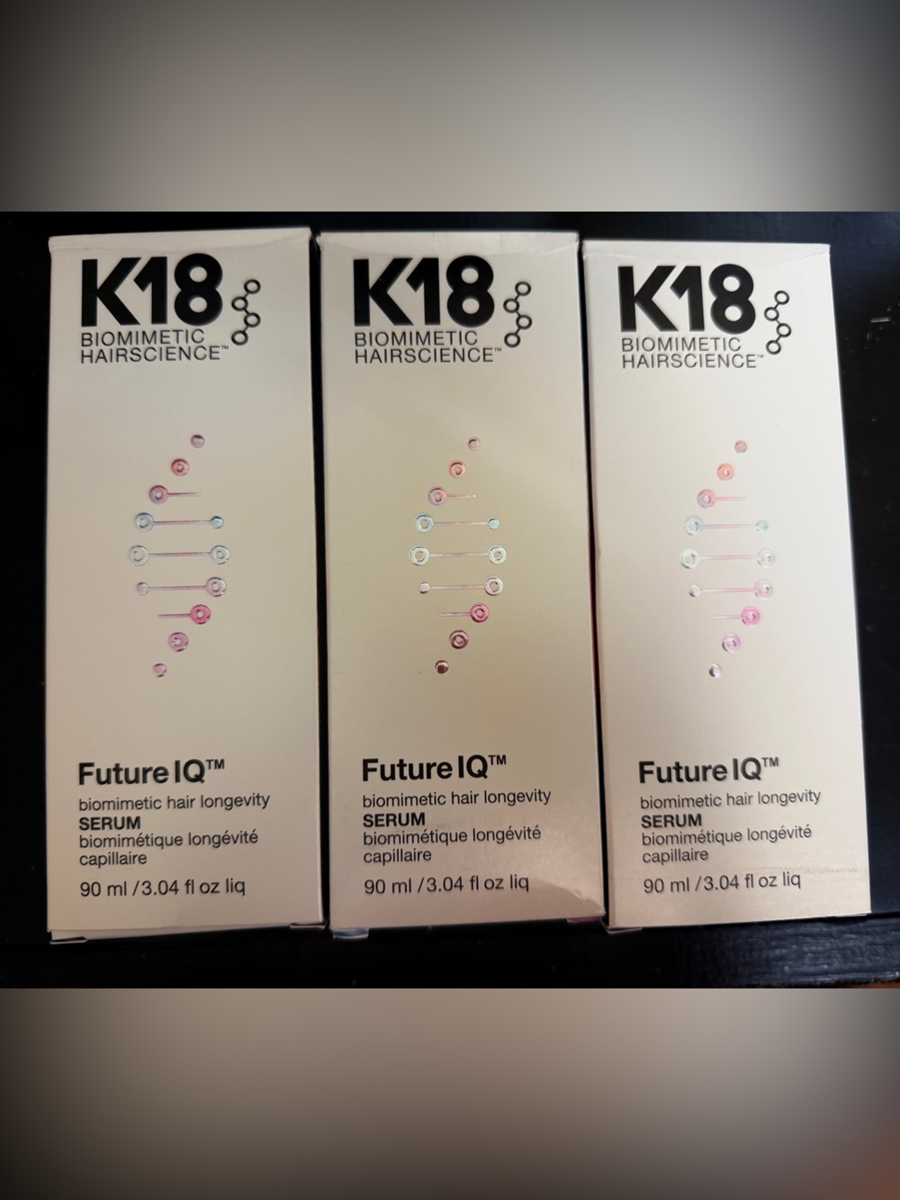 K18 FutureIQ Biomimetic Hair Longevity Serum 3 bottles